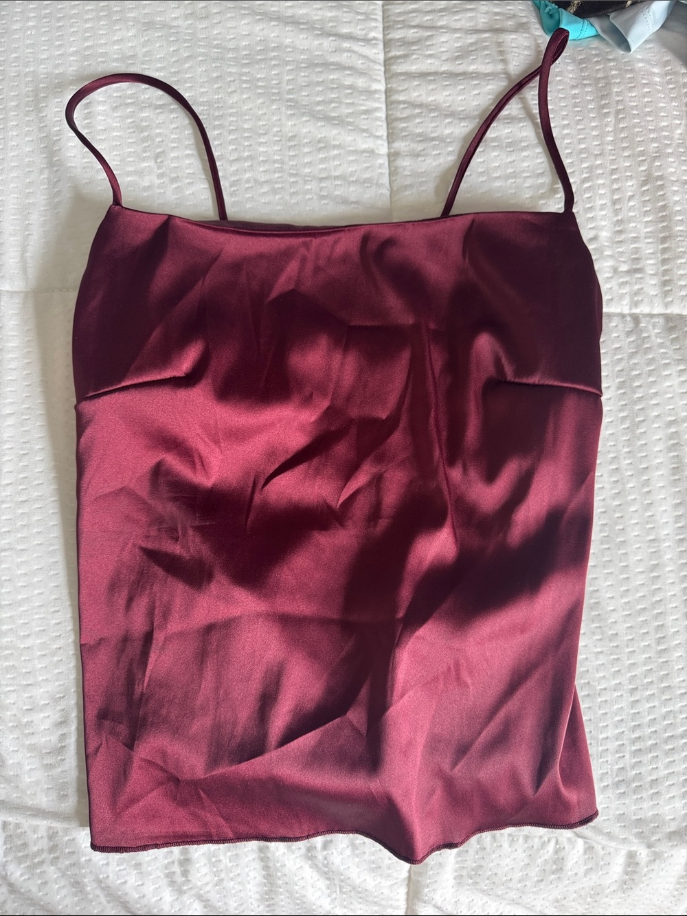 SHEIN Satin Burgundy Spaghetti-Strap Cami